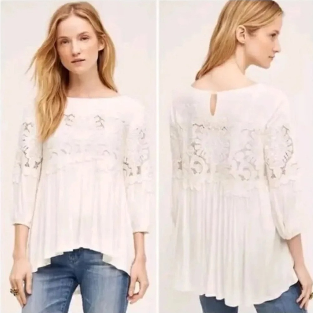 Deletta White Lace Blouse